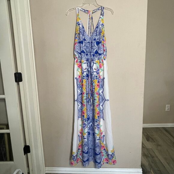 gianni bini women’s maxi halter dress size medium - Picture 1 of 5